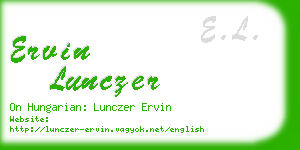 ervin lunczer business card